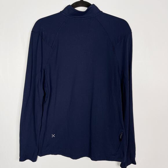 Lululemon Mens Small S Navy Blue Surge Warm 1/2 Zip Pullover Shirt Top Stretch - Picture 2 of 9